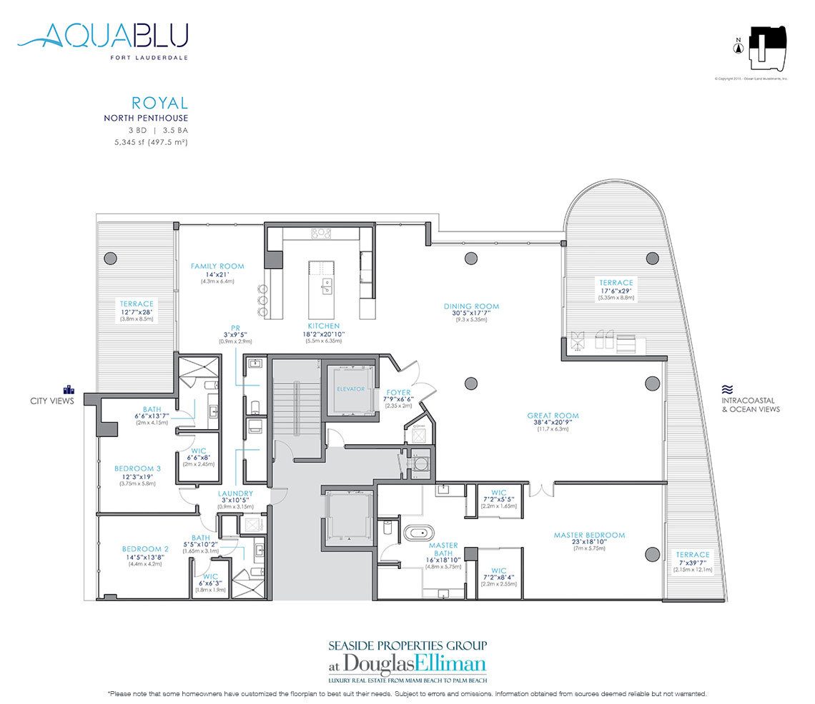 The Royal Model Floorplan at AquaBlu, Luxury Waterfront Condos in Fort Lauderdale, Florida 33304