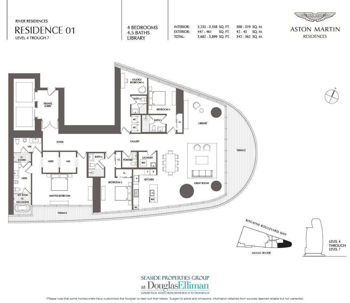 The River Residence 01 Floorplan at Aston Martin Residences, Luxury Waterfront Condos in Miami, Florida 33131