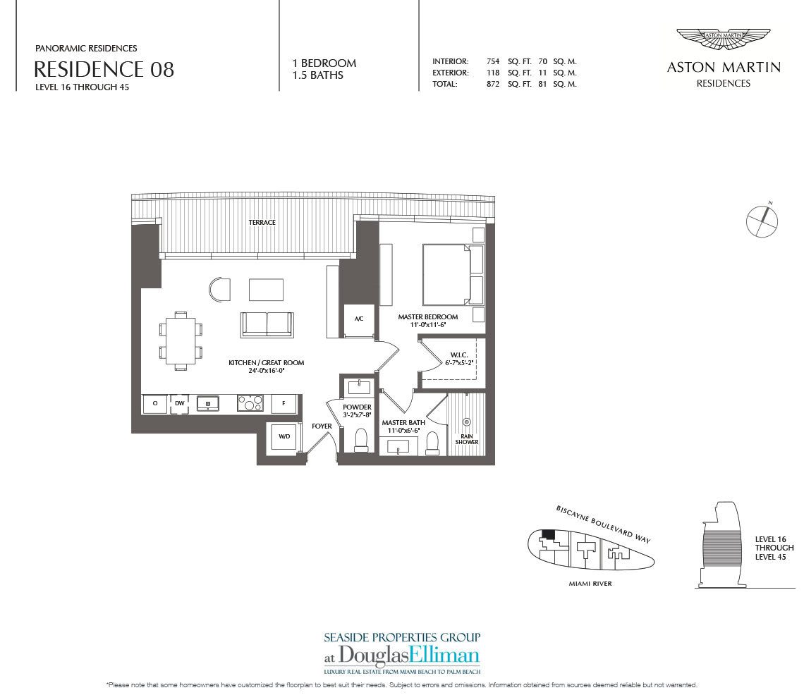 The Panoramic Residence 08 Floorplan at Aston Martin Residences, Luxury Waterfront Condos in Miami, Florida 33131