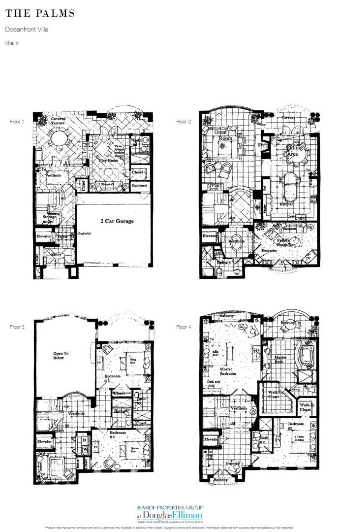Floorplan 3 for Oceanfront Villas at The Palms, Luxury Condos in Fort Lauderdale, Florida 33305