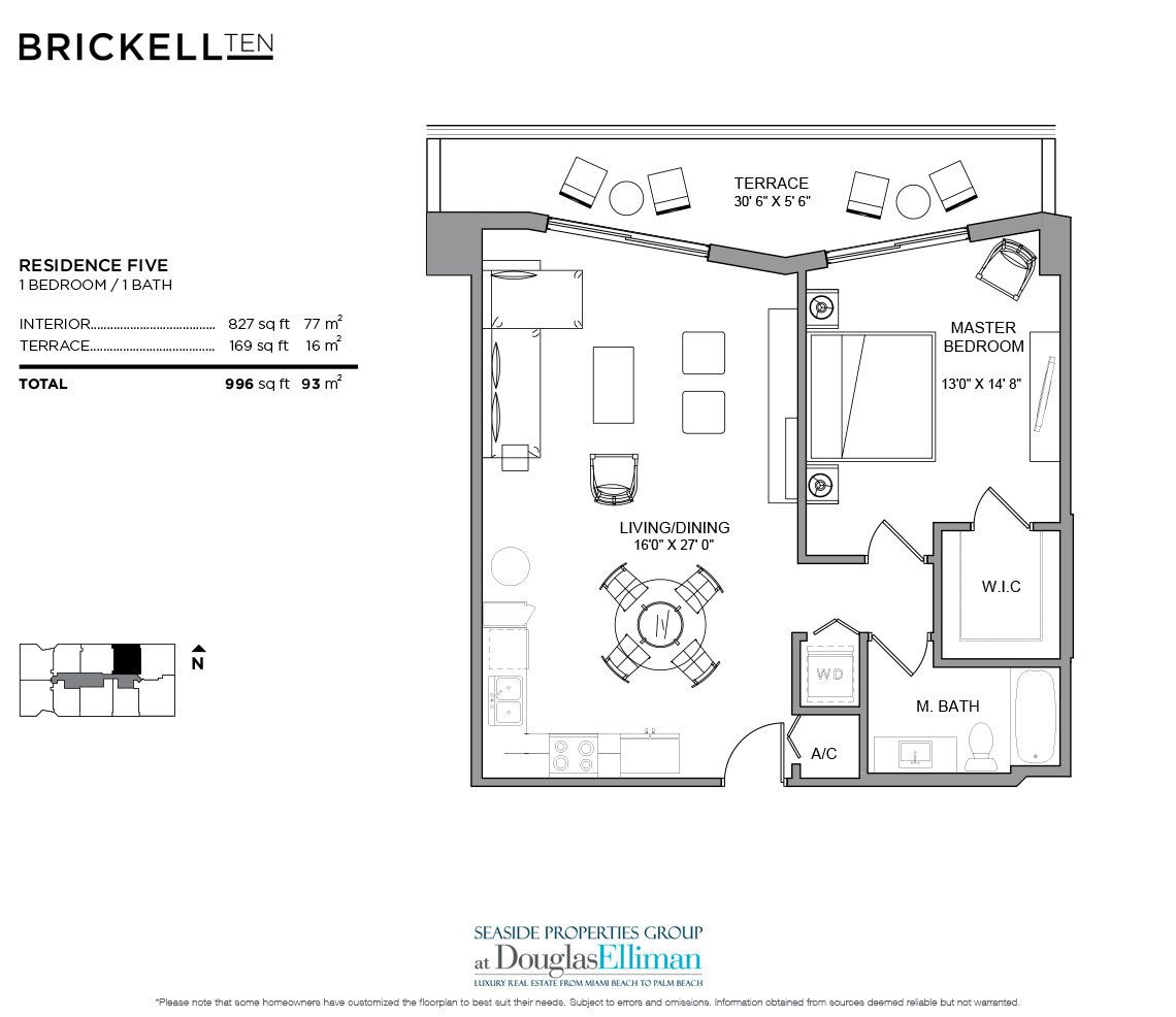 The Residence 05 Model Floorplan at Brickell Ten, Luxury Seaside Condos in Miami, Florida, Florida 33130