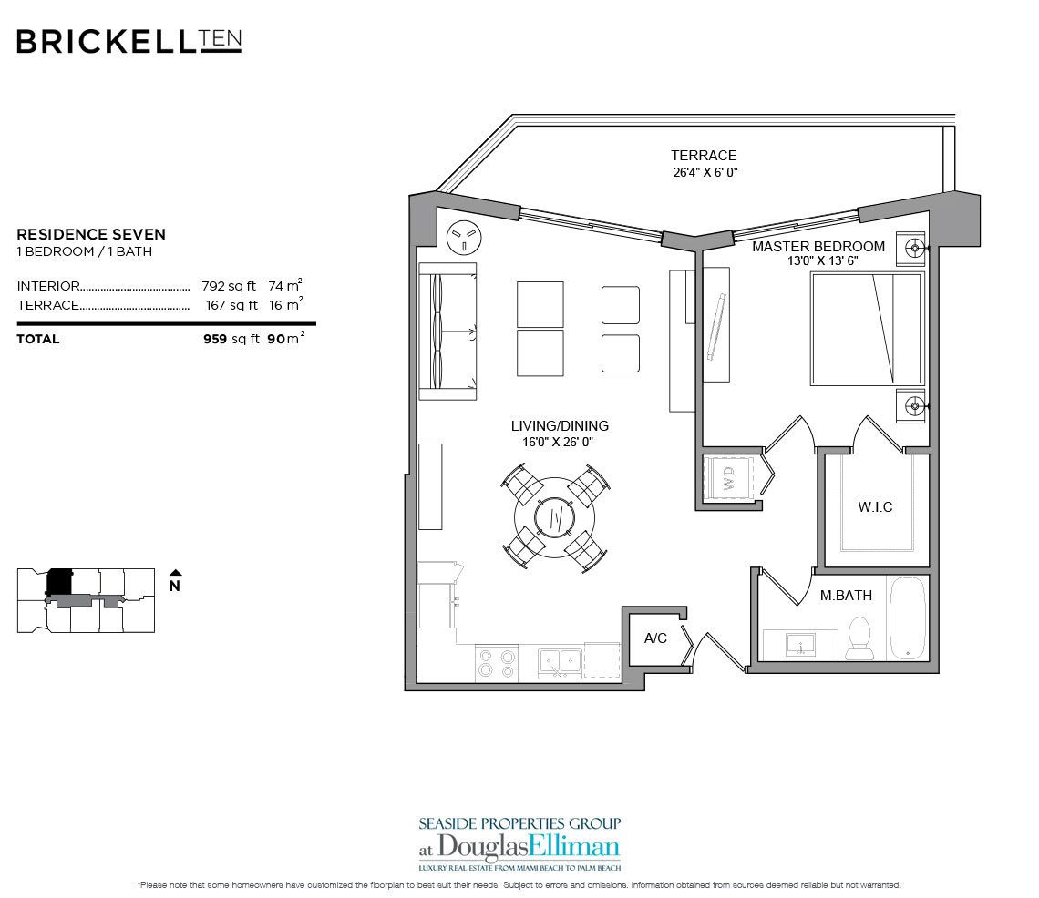 The Residence 07 Model Floorplan at Brickell Ten, Luxury Seaside Condos in Miami, Florida, Florida 33130