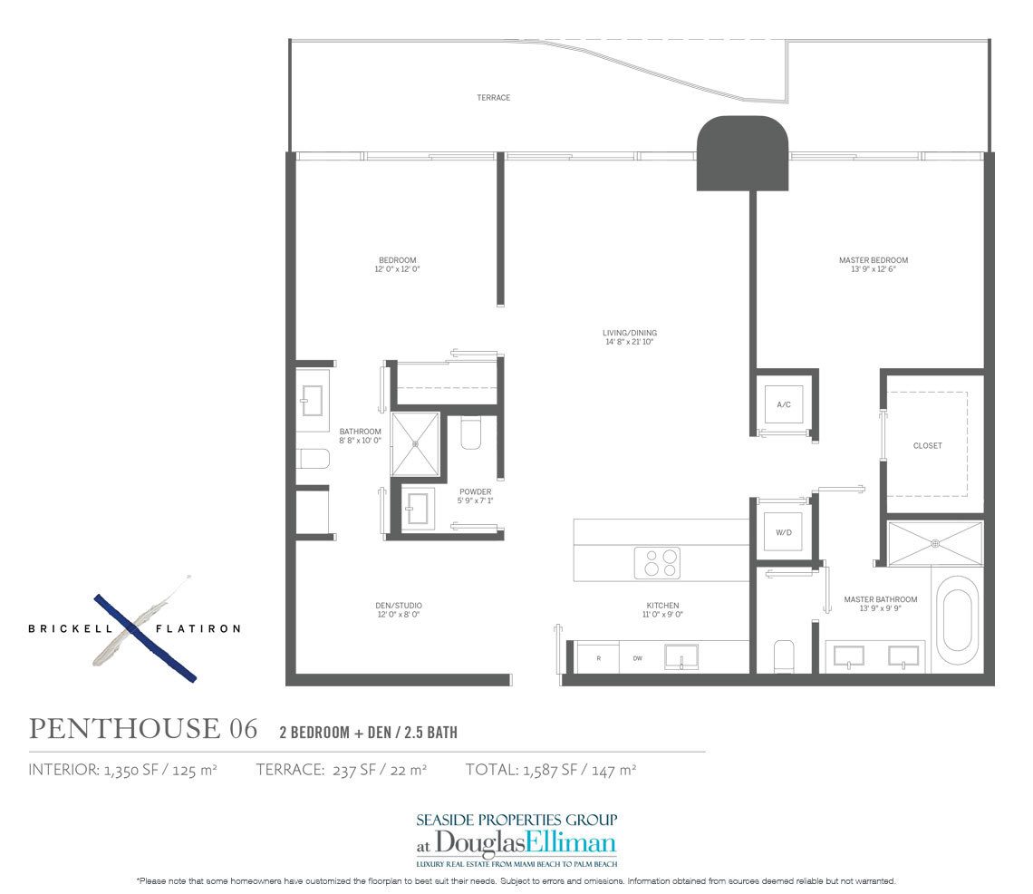 The Penthouse 06 Floorplan Brickell Flatiron, Luxury Condos in Miami, Florida 33130.