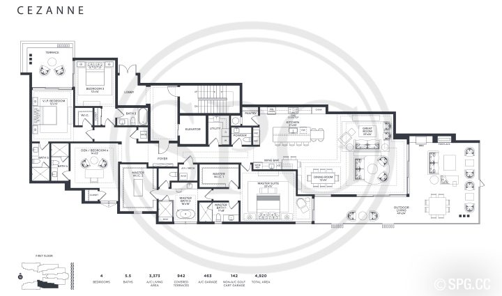 Ocean Delray Cezanne Floorplan
