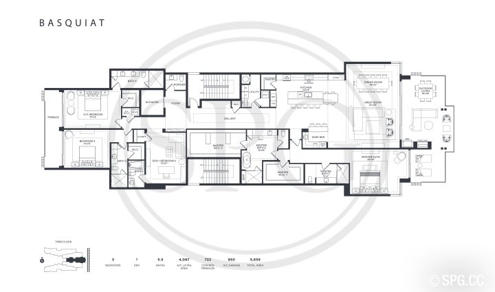 Ocean Delray Basquiat Floorplan