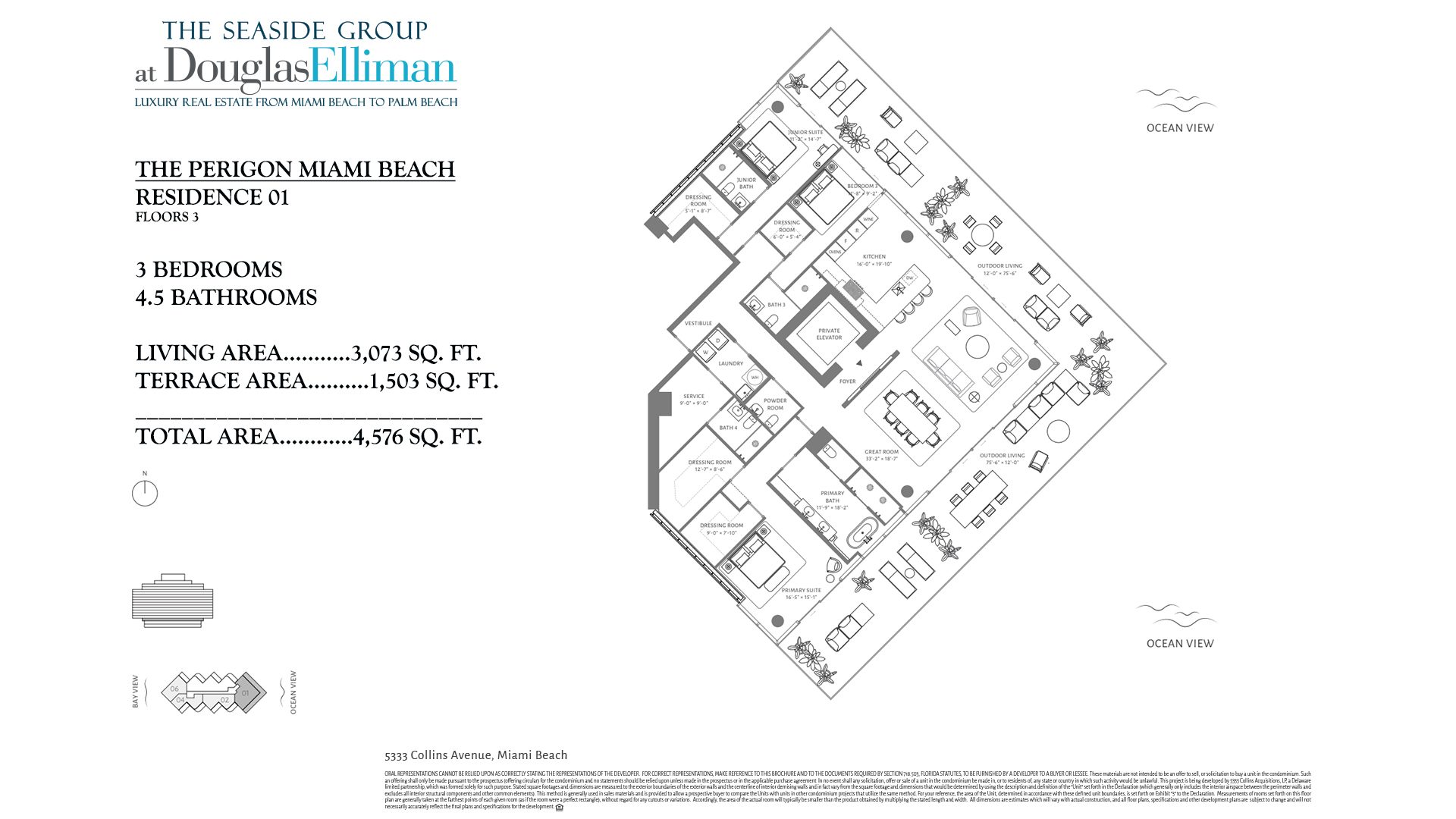 Floorplan for Residence 01 The Perigon Floor 3