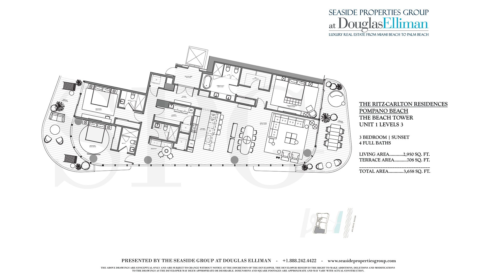 Floorplan for Unit 1 Levels 3