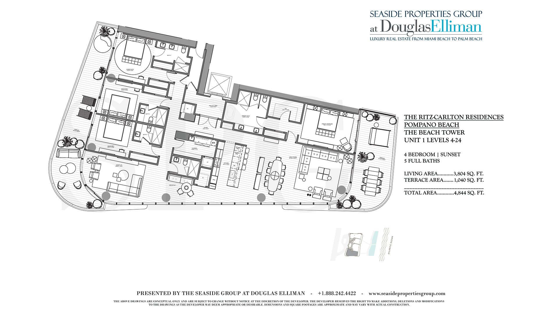 Floorplan for Unit 1 Levels 4-24