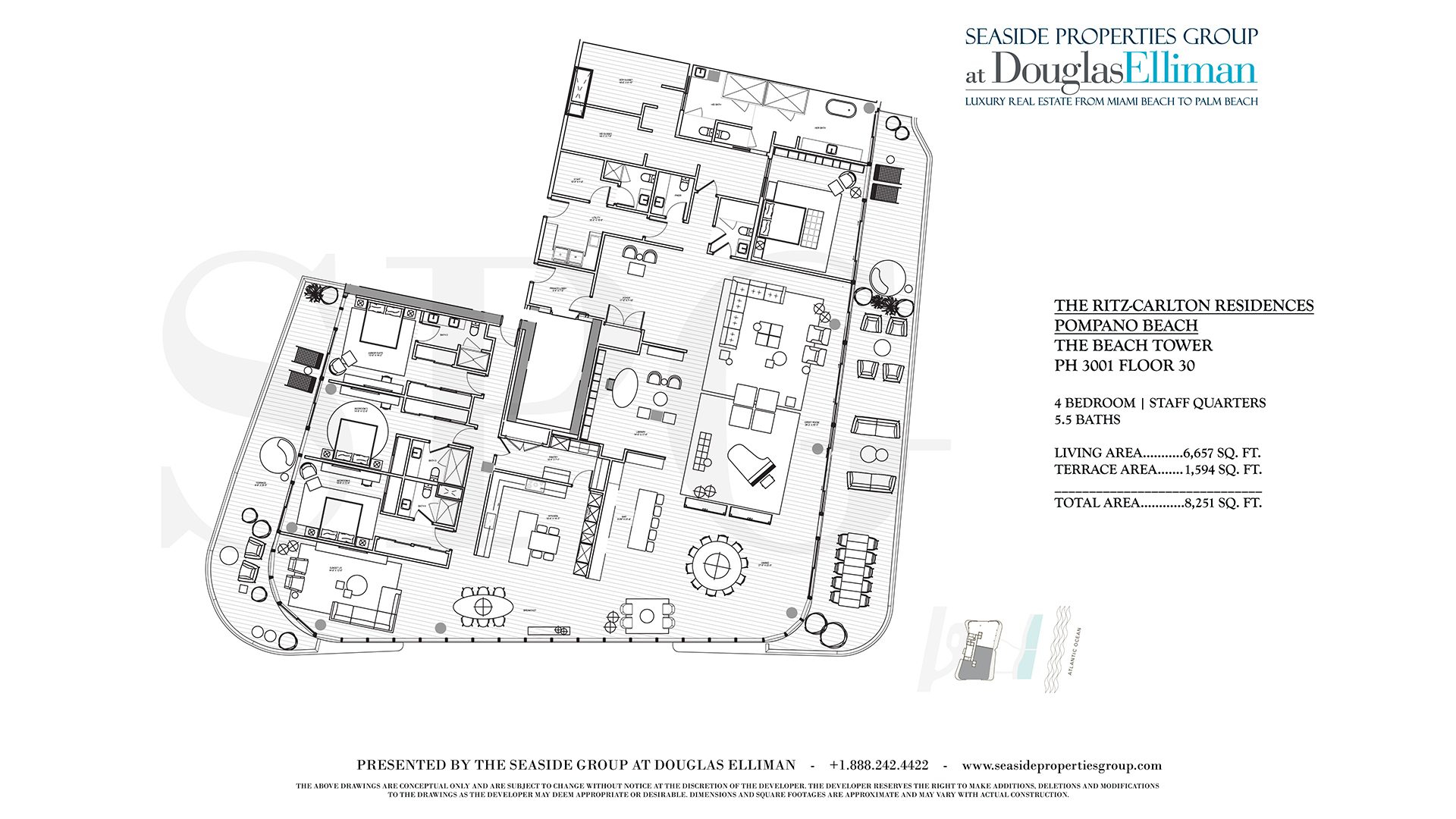 Floorplan for PH 3001 Floor 30