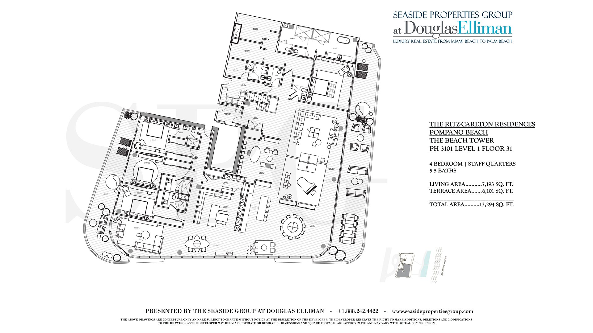 Floorplan for PH 3101 Level 1 Floor 31