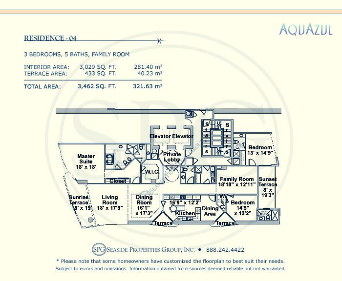 Aquazul Floorplan