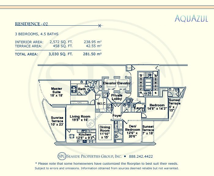 Aquazul Floorplan