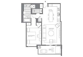 Click to View the 1 Bedroom Model B Floorplan