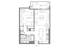 Click to View the 1 Bedroom Model E Floorplan