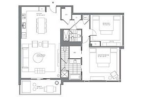 Click to View the 2 Bedroom Model B Floorplan