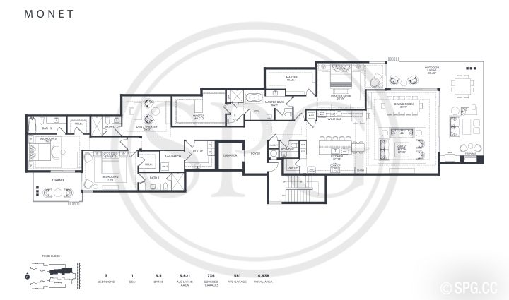 Ocean Delray Monet Floorplan