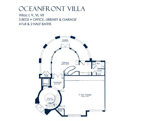 Floorplan 1 for Oceanfront Villas at The Palms, Luxury Condos in Fort Lauderdale, Florida 33305