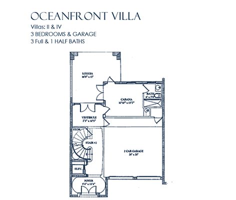 Floorplan 2 for Oceanfront Villas at The Palms, Luxury Condos in Fort Lauderdale, Florida 33305