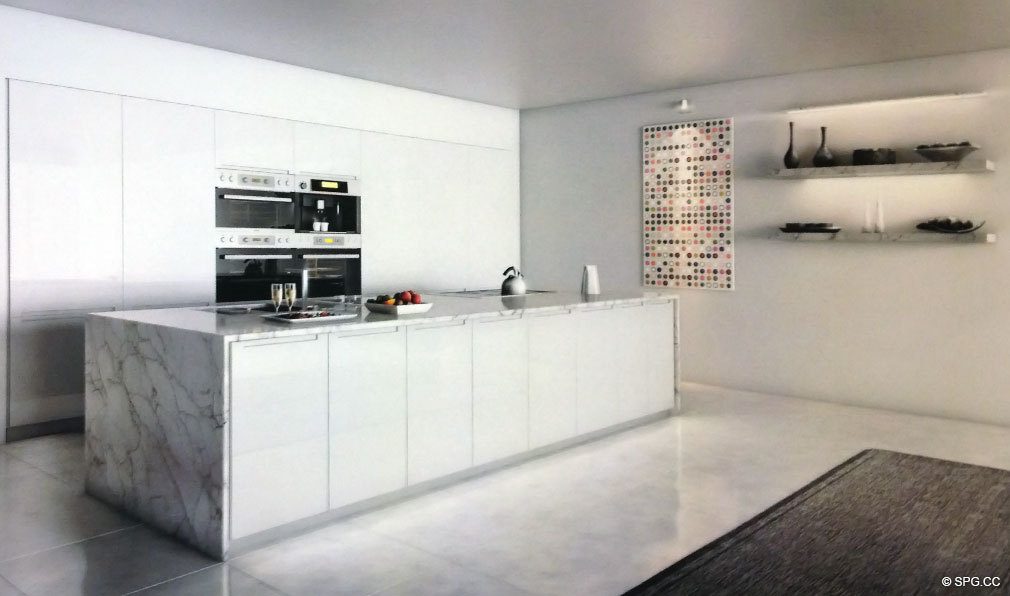 Kitchen at 321 Ocean, Luxury Oceanfront Condominiums Located at 321 Ocean Drive, Miami Beach, FL 33139