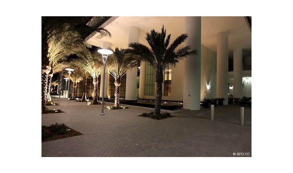 Entrance to Apogee South Beach, Luxury Waterfront Condominiums Located at 800 South Pointe Dr, Miami Beach, FL 33139