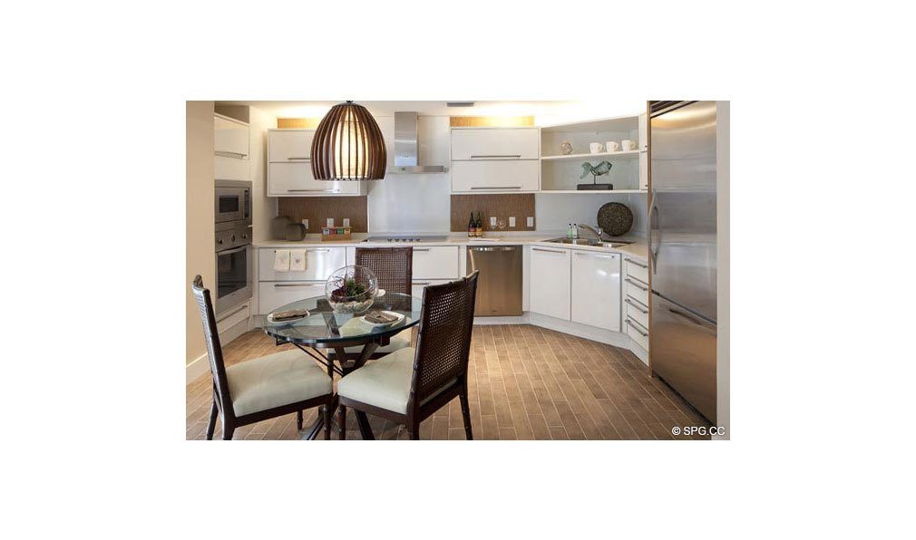 Kitchen at Dolcevita, Luxury Oceanfront Condominiums Located at 155 South Ocean Ave, Singer Island, FL 33404