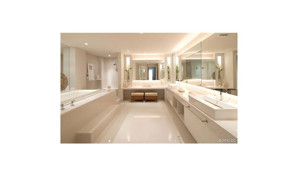 Master Bath at Dolcevita, Luxury Oceanfront Condominiums Located at 155 South Ocean Ave, Singer Island, FL 33404