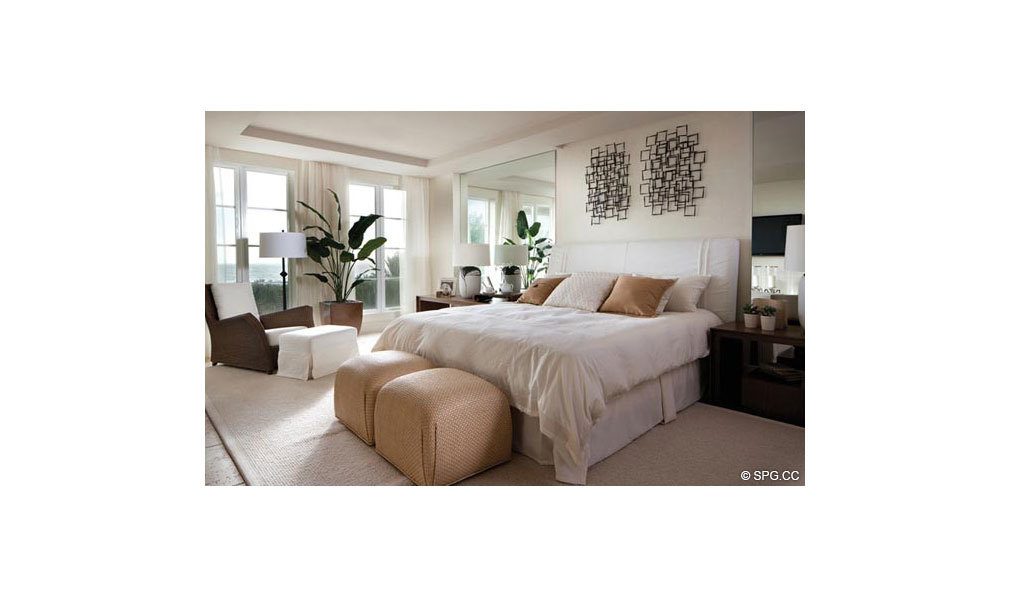 Master Bedroom at Dolcevita, Luxury Oceanfront Condominiums Located at 155 South Ocean Ave, Singer Island, FL 33404