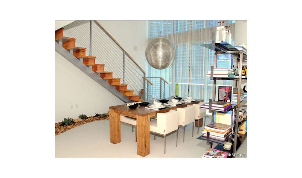 Dining Room at Epic, Luxury Waterfront Condominiums Located at 200 Biscayne Blvd Way, Miami, FL 33131