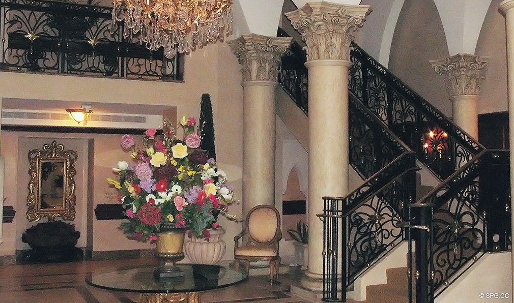 Lobby at Excelsior, Luxury Oceanfront Condominiums Located at 400 South Ocean Blvd, Boca Raton, FL 33432