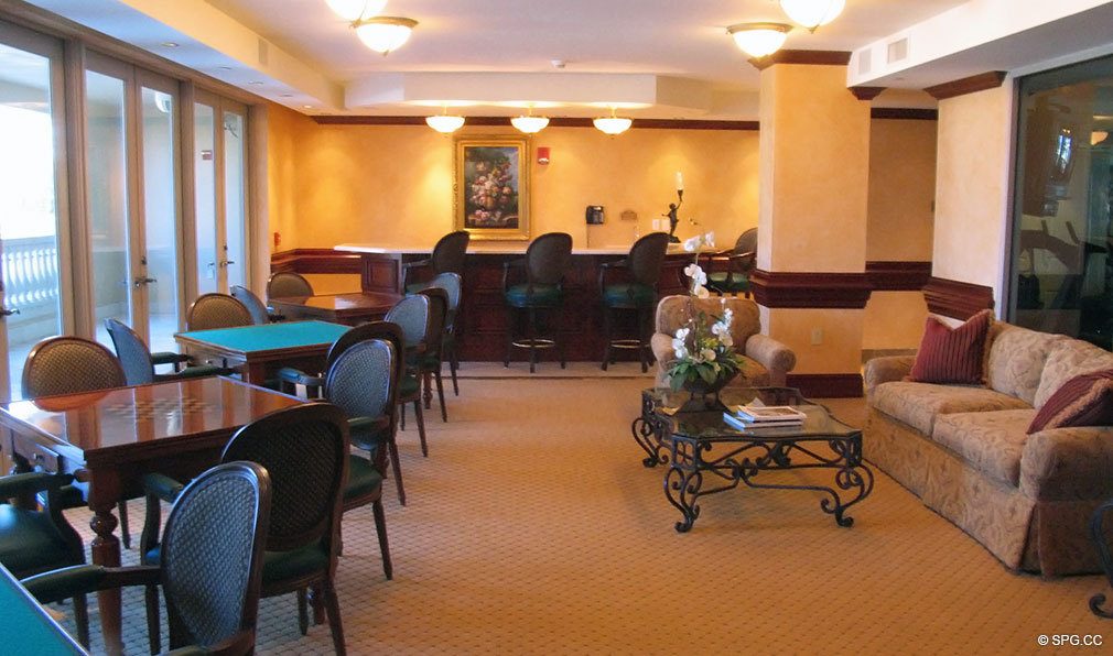 Common Room at Excelsior, Luxury Oceanfront Condominiums Located at 400 South Ocean Blvd, Boca Raton, FL 33432