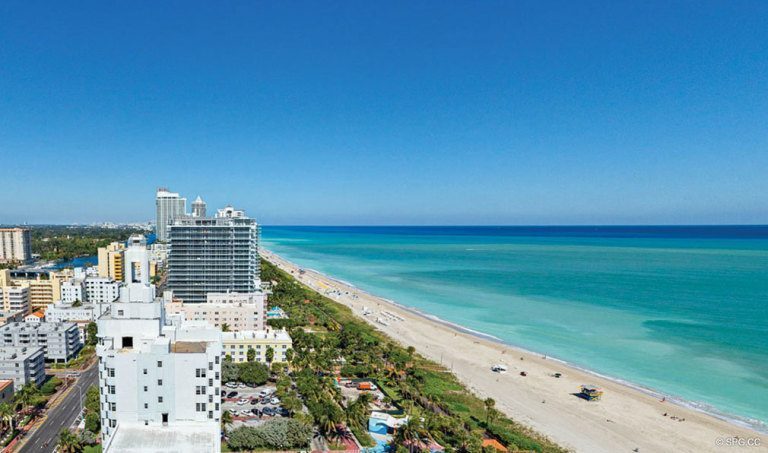 Beach Views from Faena House, Luxury Oceanfront Condominiums Located at 3201 Collins Ave, Miami Beach, FL 33140