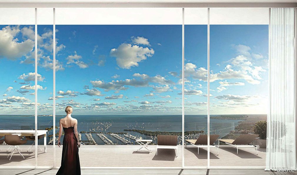 Water Views from Grove at Grand Bay, Luxury Waterfront Condominiums at 2669 South Bayshore Dr, Miami, FL 33133