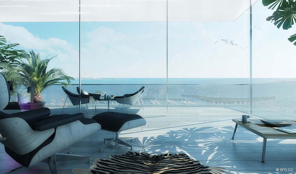 Living Room at Grove at Grand Bay, Luxury Waterfront Condominiums at 2669 South Bayshore Dr, Miami, FL 33133