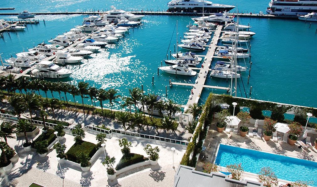 Marina View from ICON South Beach, Luxury Waterfront Condominiums Located at 450 Alton Rd, Miami Beach, FL 33139