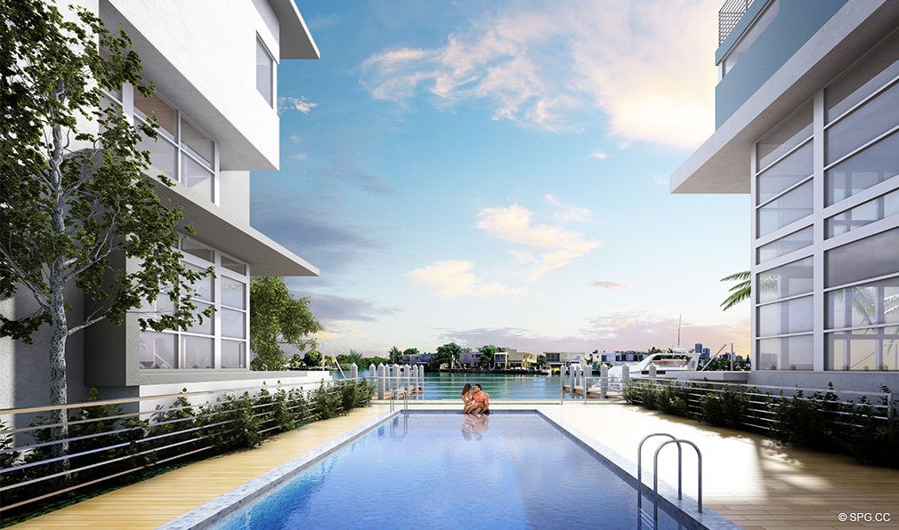 Pool-Deck bei Iris an der Bucht, Luxury Waterfront Townhomes bei 25 N Shore Dr, Miami Beach, FL 33141 gelegen