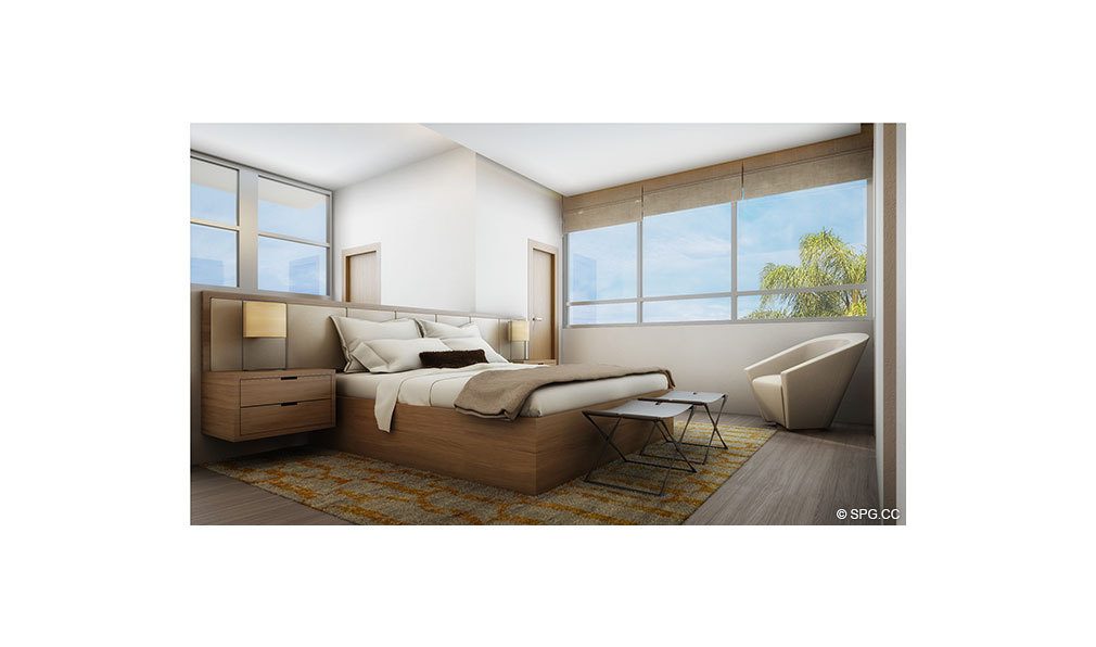 Schlafzimmer im Iris an der Bucht, Luxury Waterfront Townhomes bei 25 N Shore Dr, Miami Beach, FL 33141 gelegen
