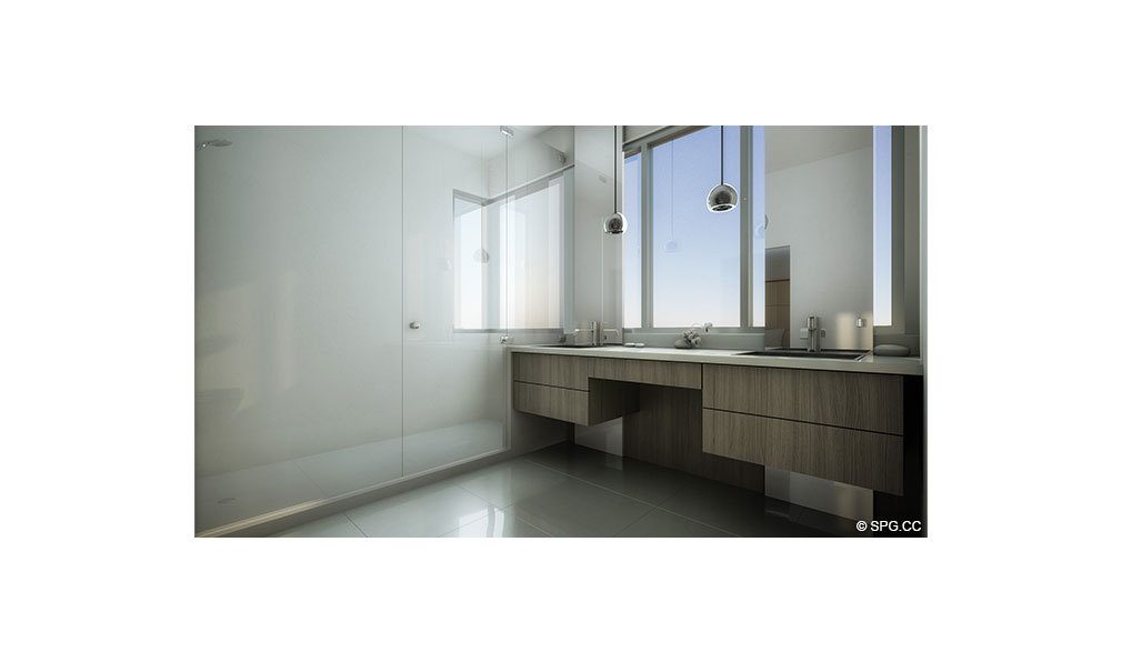 Master Bathroom at Iris an der Bucht, Luxury Waterfront Townhomes bei 25 N Shore Dr, Miami Beach, FL 33141 gelegen