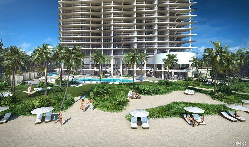 Beach at Jade Signature, Luxury Oceanfront Condominiums Located at 16901 Collins Ave, Sunny Isles Beach, FL 33160