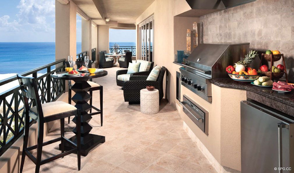 Summer Kitchen and Terrace at Luxuria, Luxury Oceanfront Condominiums Located at 2500 S Ocean Blvd, Boca Raton, FL 33432