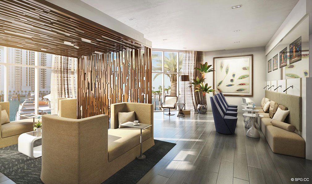 News Cafe at Marina Palms Yacht Club, Luxury Waterfront Condominiums Located at 17201 Biscayne Blvd, North Miami Beach, FL 33160