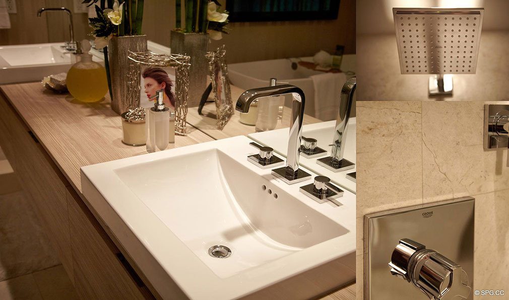 Marina Palms Yacht Club Bathroom Sink, Luxury Waterfront Condominiums Located at 17201 Biscayne Blvd, North Miami Beach, FL 33160