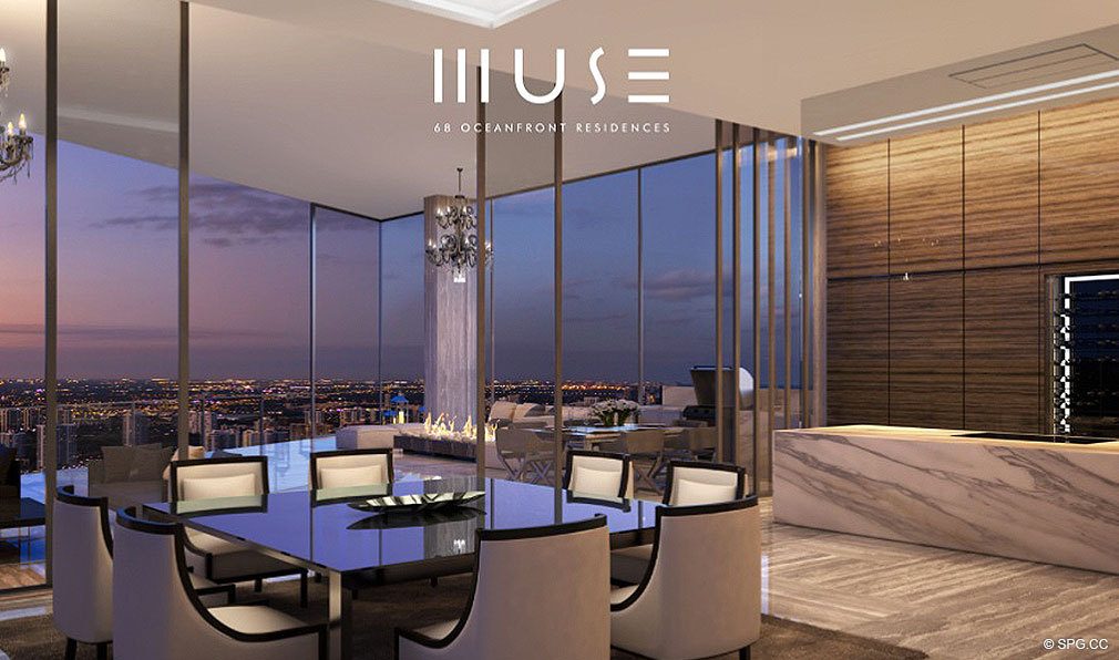 Living Areas at Muse, Luxury Oceanfront Condominiums Located at 17141 Collins Ave, Sunny Isles Beach, FL 33160
