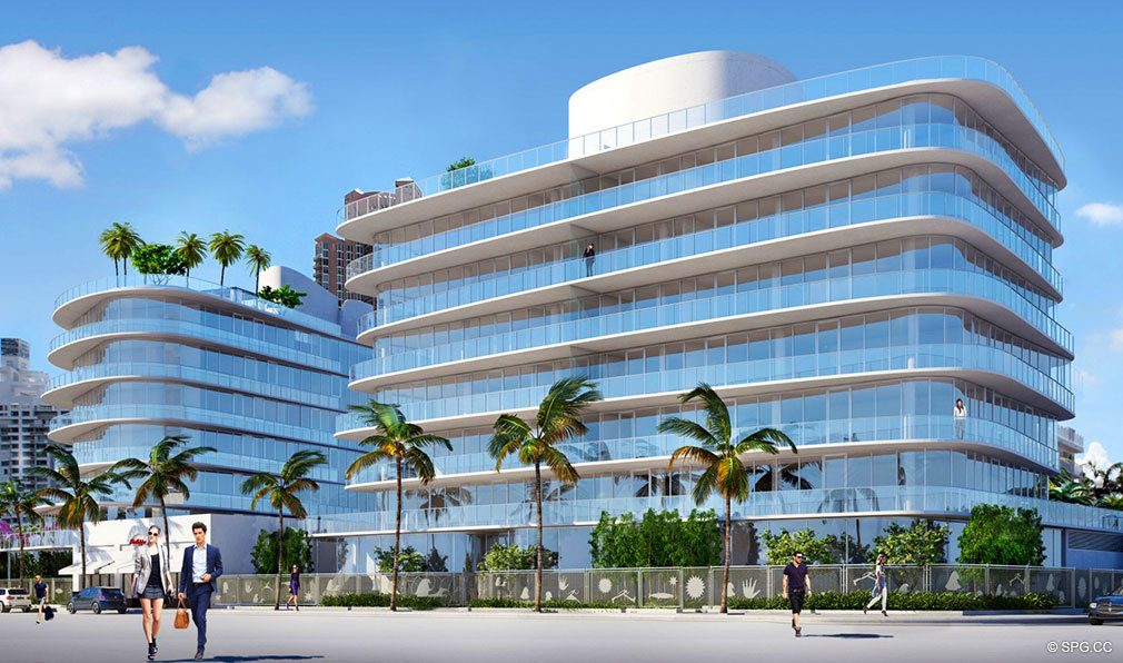 View of One Ocean, Luxury Oceanfront Condominiums Located at 91 Collins Ave, Miami Beach, FL 33139