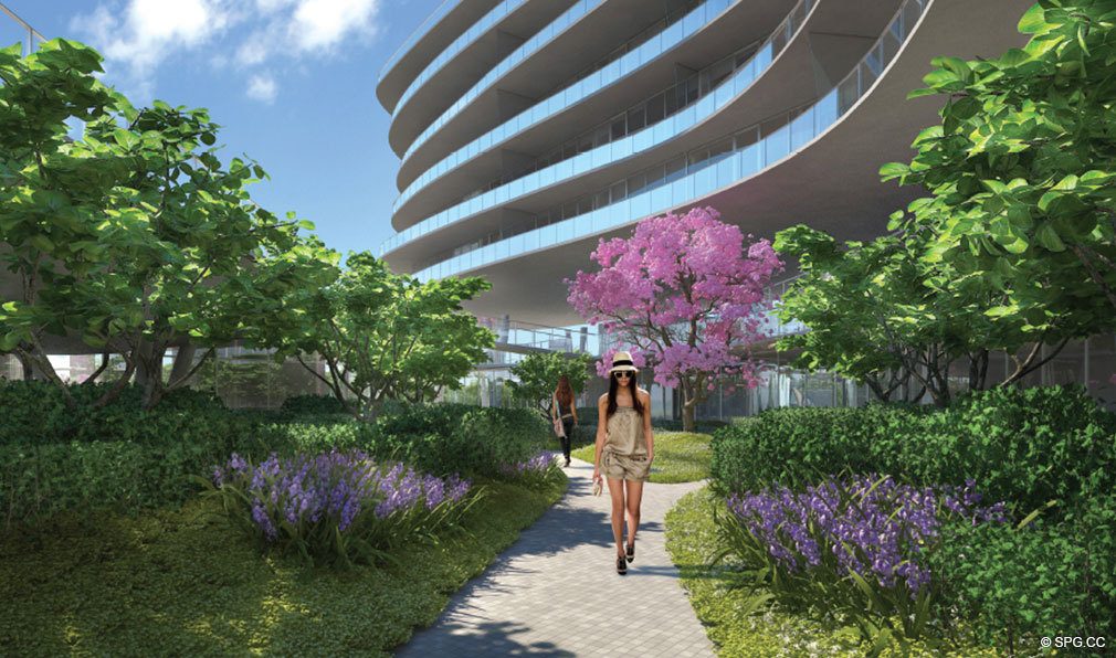 One Ocean Lush Landscaping, Luxury Oceanfront Condominiums Located at 91 Collins Ave, Miami Beach, FL 33139