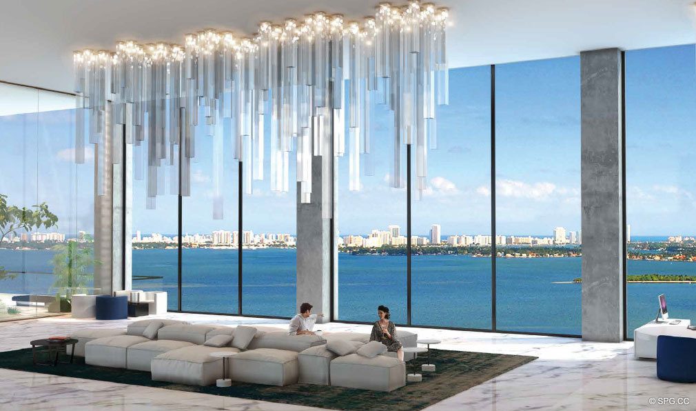 Bay Views from One Paraiso, Luxury Waterfront Condominiums Located at 701 NE 31st St, Miami, FL 33137