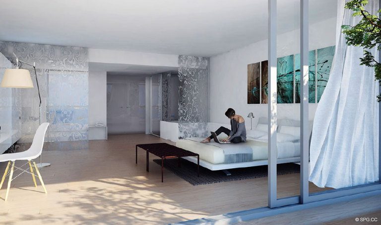 Paraiso Bay Bedroom, Luxury Waterfront Condominiums Located at 600 NE 31st St, Miami, FL 33137