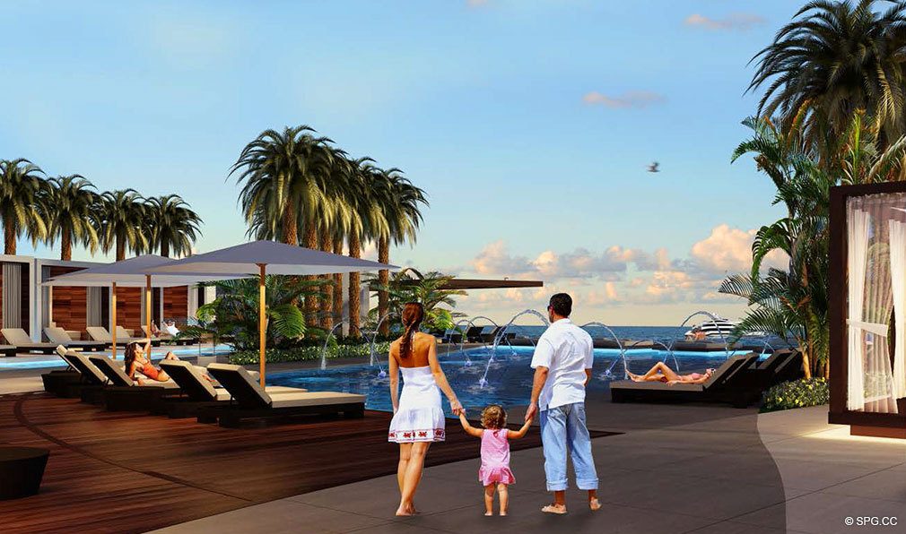 Paramount Pool, Luxury Oceanfront Condominiums Located at 700 N Atlantic Blvd, Ft Lauderdale, FL 33304