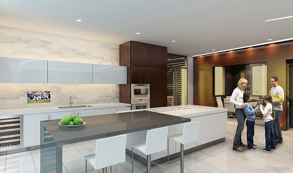 Gourmet Kitchen at Paramount, Luxury Oceanfront Condominiums Located at 700 N Atlantic Blvd, Ft Lauderdale, FL 33304