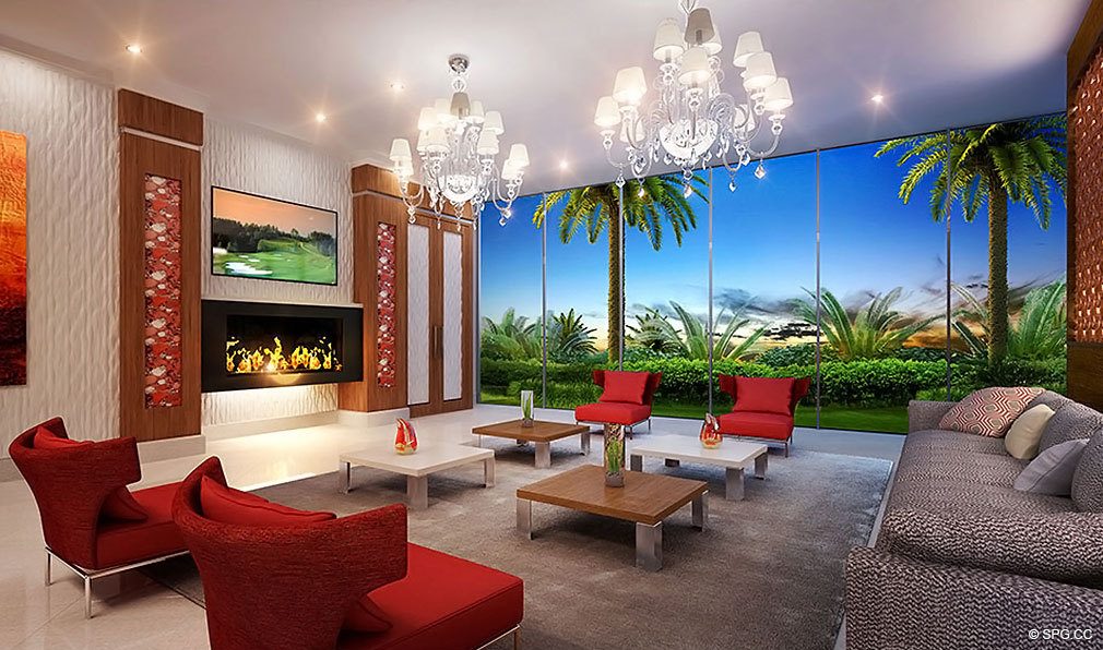 Privage Social Area, Luxury Waterfront Condominiums Located at 325 North Birch Rd, Ft Lauderdale, FL 33304