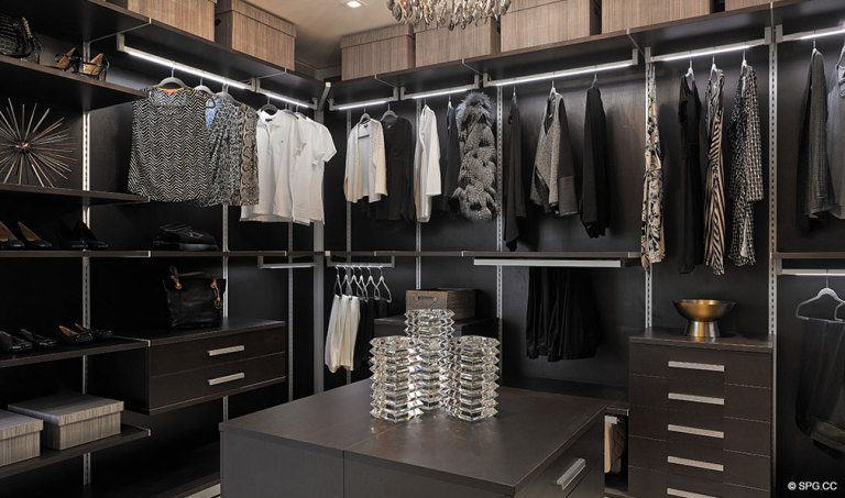 Prive Walk-In Closet, Luxury Waterfront Condominiums Located at 5000 Island Estates Blvd, Aventura, FL 33160